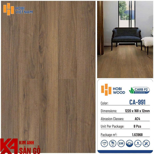 Sàn Gỗ Công Nghiệp 12MM HOBI CA-991